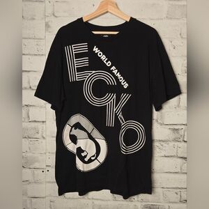 Ecko Unltd World Famous Graphic Tee Black Oversized Streetwear Shirt 2XL